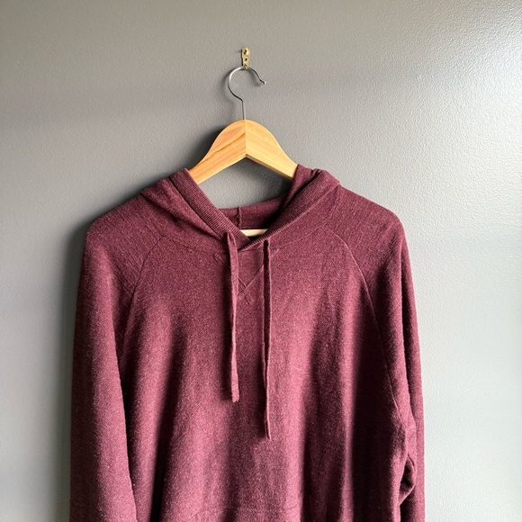 Alesbury Mens Cotton Hoodie Sweater Pullover in Maroon Size Large - Picture 4 of 5
